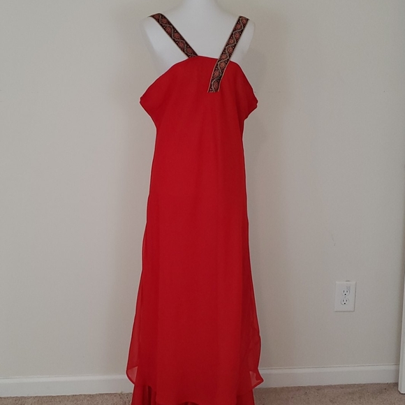 AS-HRO red maxi dress with jacket size XL - Picture 4 of 5
